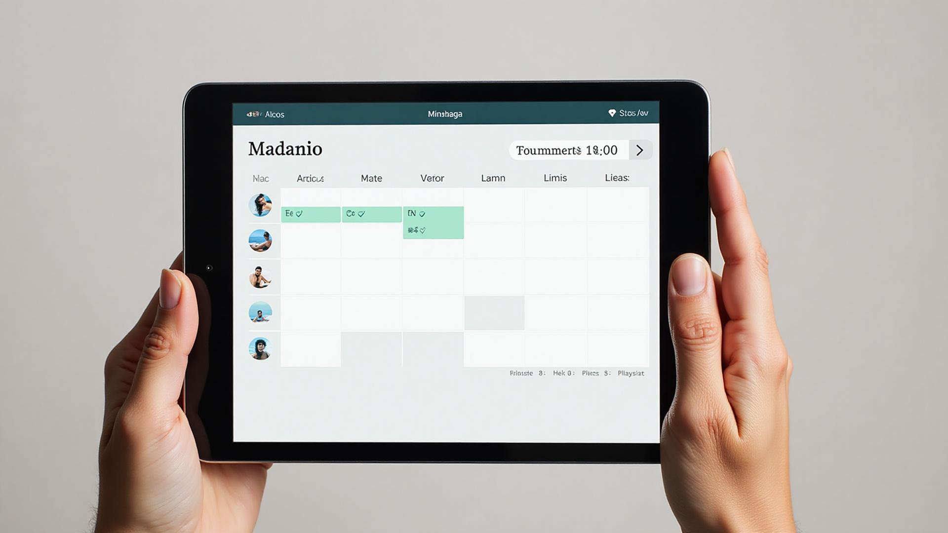 Tablet Booking Interface